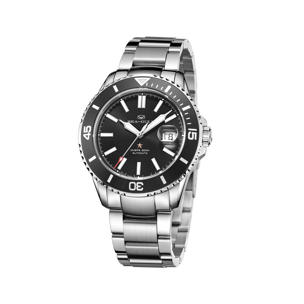 Ocean Series 200m Waterproof Magnified Date Window Dive Watch 44mm
