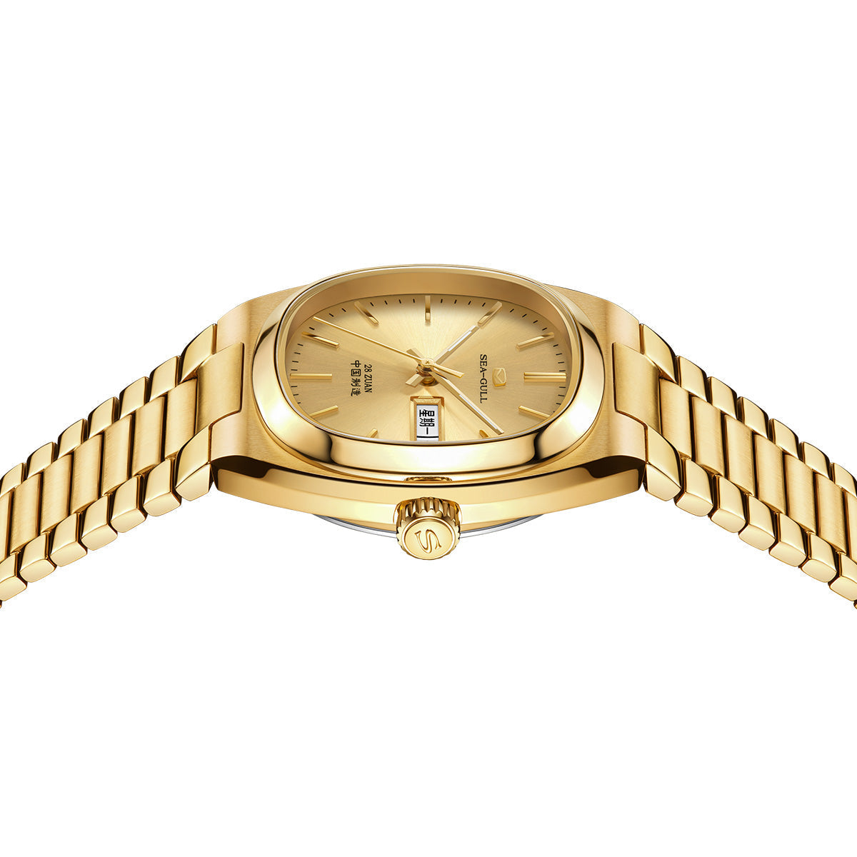 Day-date Calendar Tonneau Golden Watch 36mm