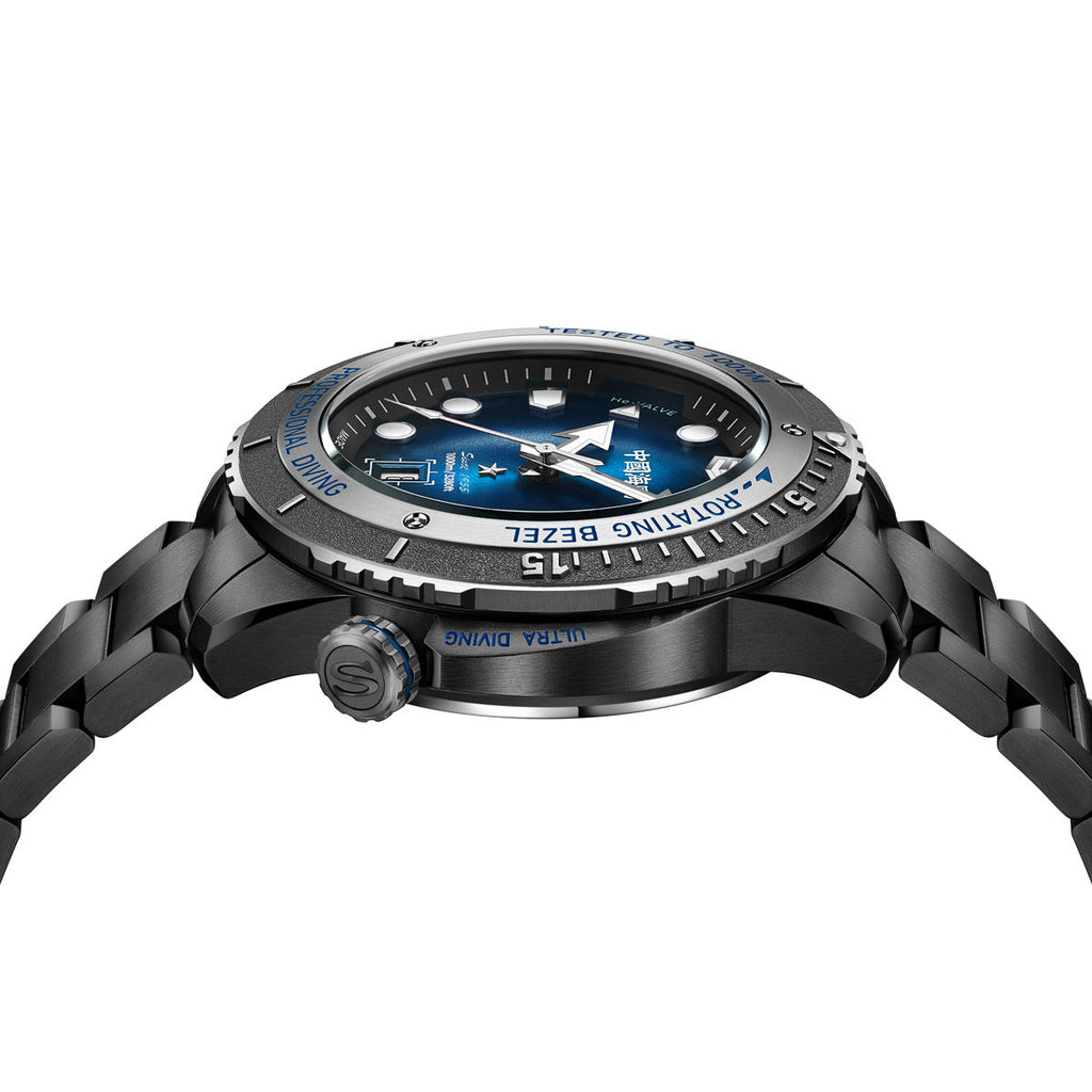 Ocean Series Ultra 1000m Waterproof Helium Valve Design Integrated Rotating Bezel Diving Watch 45mm