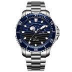 Ocean Series Pro 300m Moon Phase Gradient Wave-textured Dial Diving Watch 43.5mm