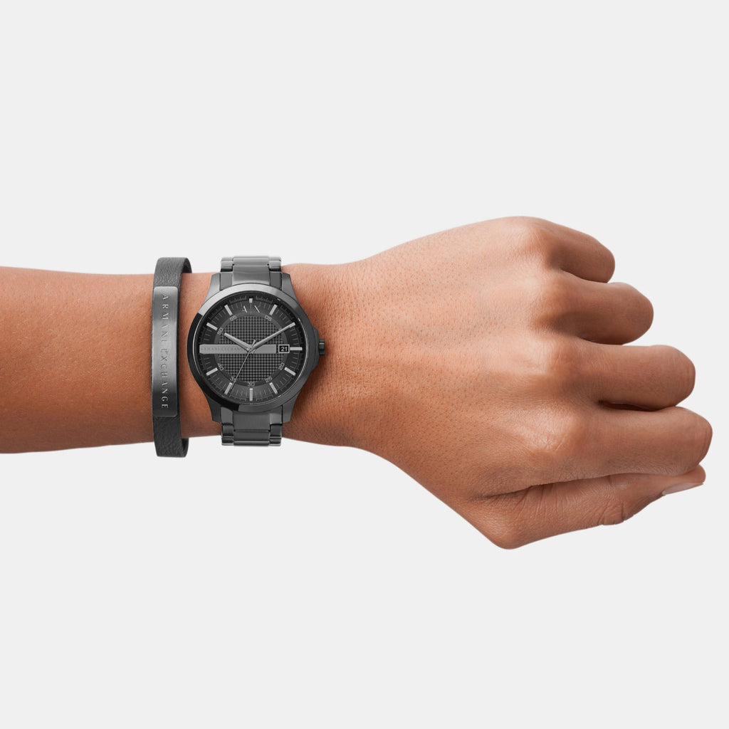 Armani Exchange Hampton AX7101 Men's Watch – Black Dial with Black Stainless Steel Bracelet