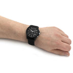 Armani Exchange Outerbanks AX1326 Men's Chronograph Watch – Black Dial with Black Silicone Strap