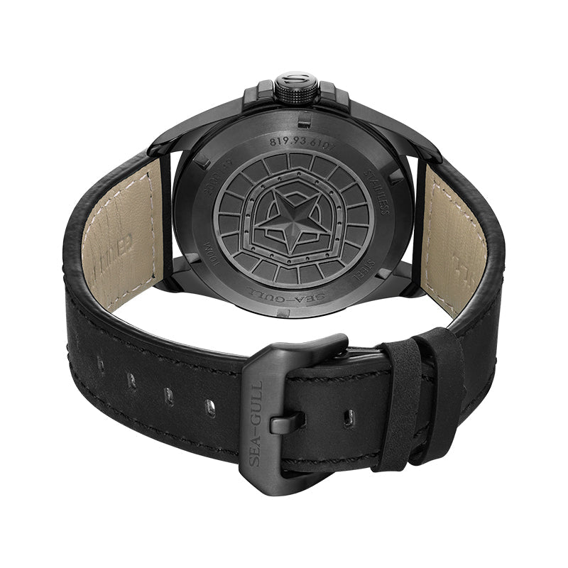 Army One Military Watch Matte Black Brushed Texture Dial 43mm