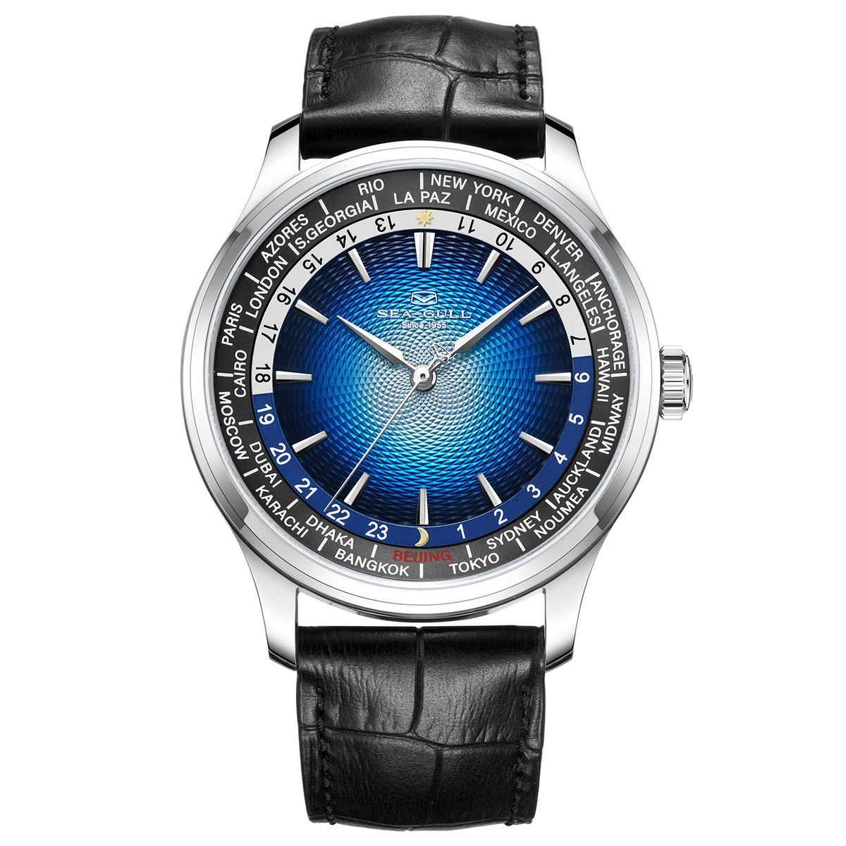 Extraordinary Series World Time Day Night Display GMT Watch 41mm