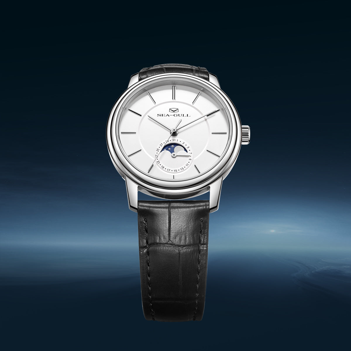 Ultra-thin Moon Phase Dress Watch 38mm