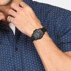 Armani Exchange Outerbanks AX1326 Men's Chronograph Watch – Black Dial with Black Silicone Strap