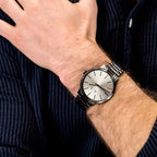 Armani Exchange Cayde AX2722 Men's Analog Watch – Grey Dial with Matching Grey Stainless Steel Strap