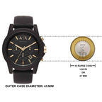 Armani Exchange Outerbanks AX7105 Men's Chronograph Watch – Black Dial with Black Stainless Steel Strap