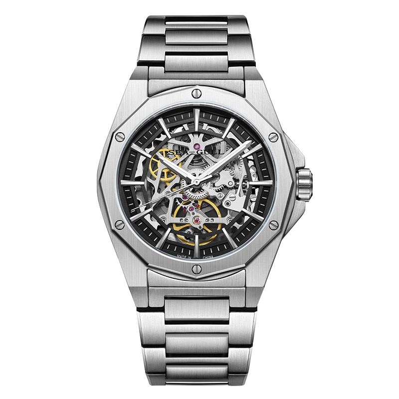 Edge Series Polygon Case Skeleton Watch 42mm