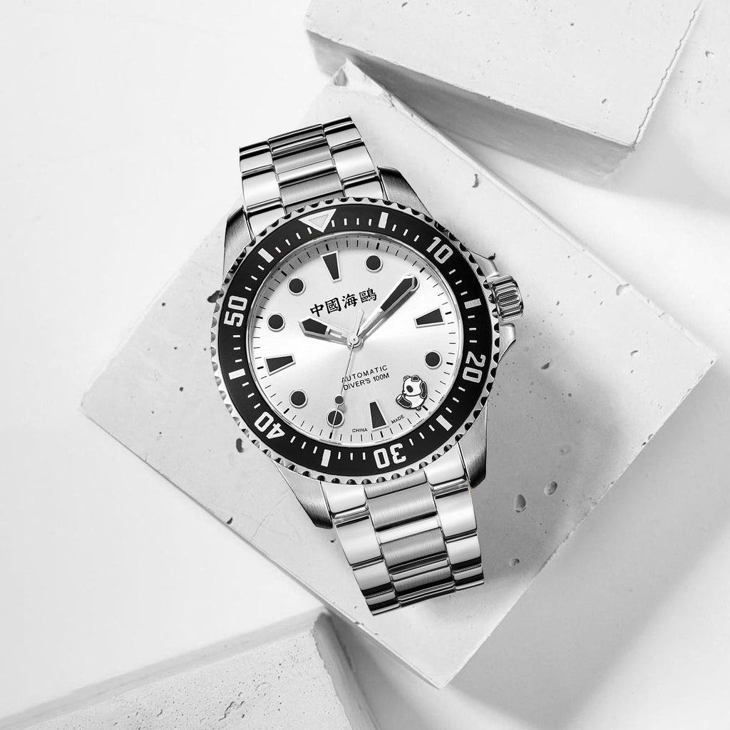 Ocean Series 100m Waterproof Rolling Panda Diver Watch 44.5mm