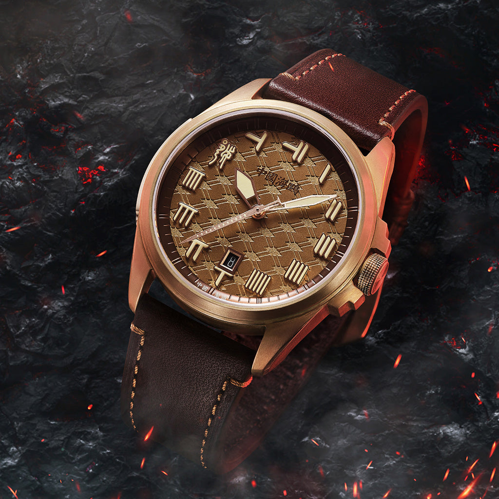 Warpath Series "The Sword Of King Goujian" Diamond-pattern Dial Bronze Case Watch 43.5mm