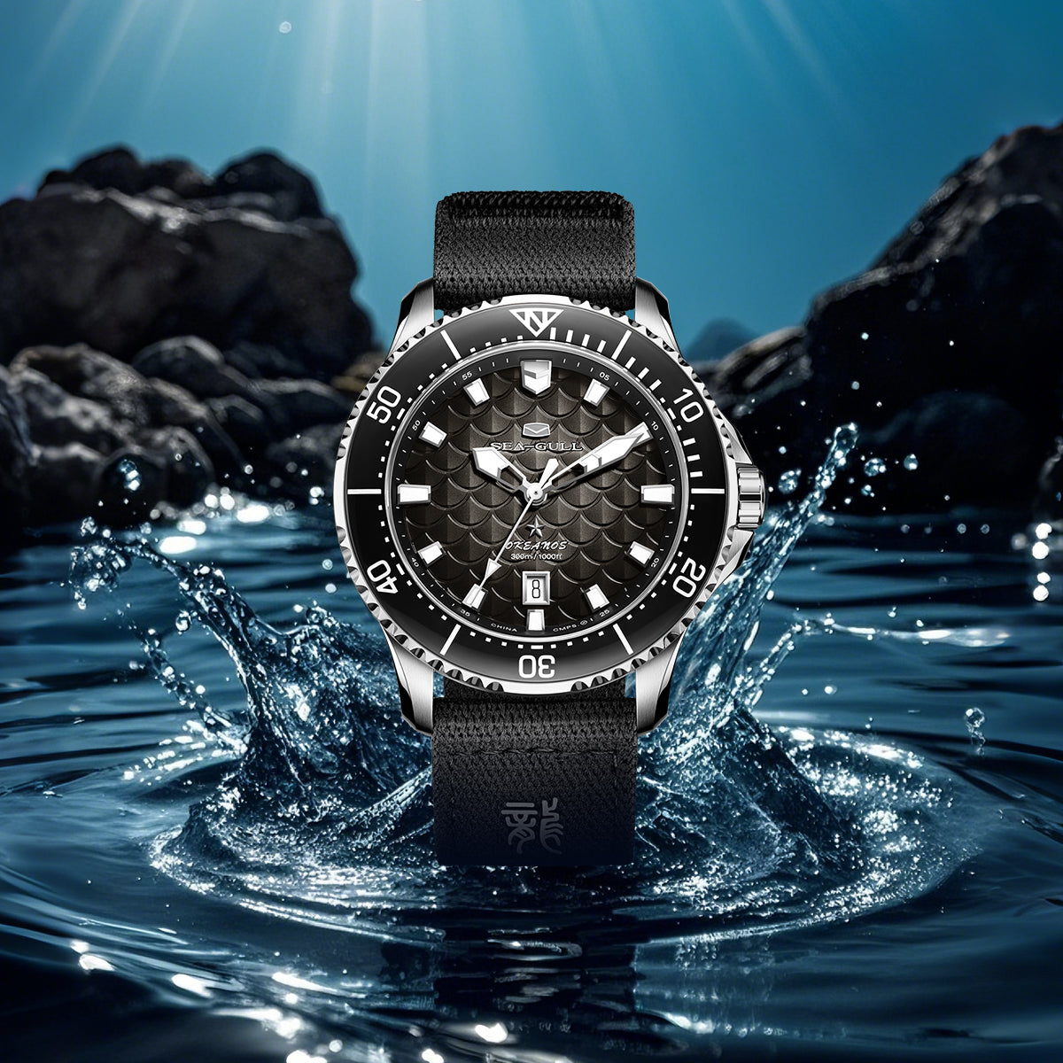 Ocean Series Pro "Dragon Kings of the Four Seas" Dragon-scale Dial 300m Waterproof Diving Watch 44mm