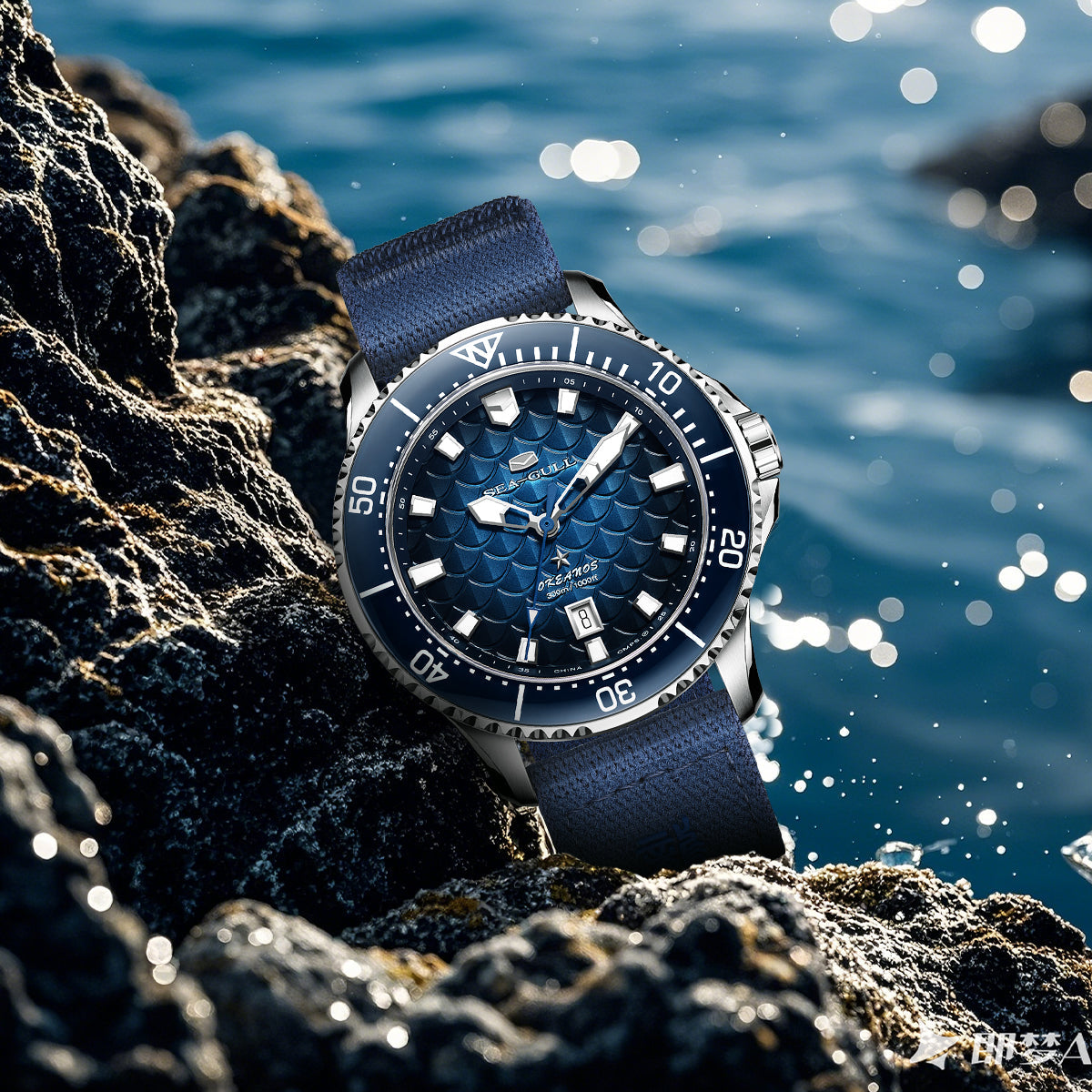 Ocean Series Pro "Dragon Kings of the Four Seas" Dragon-scale Dial 300m Waterproof Diving Watch 44mm