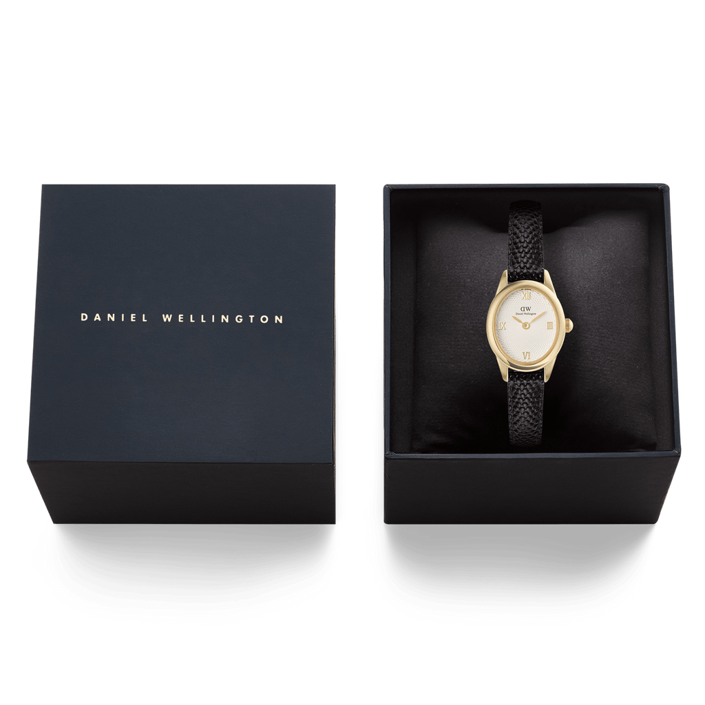 Ophelia Mini Black Lizard White Guilloché Gold