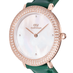 Crystalline Bezel Green Croc Rose Gold