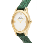 Ophelia Mini Green Lizard White Guilloché Gold