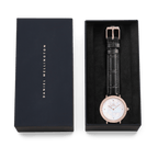 Crystalline Bezel Black Croc Rose Gold