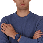 Men's Armani Exchange Outerbanks Chronograph Watch AX1327 – Blue Dial with Blue Silicone Strap